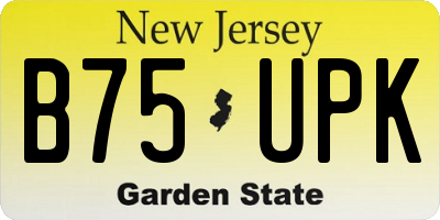 NJ license plate B75UPK