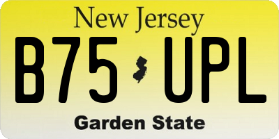 NJ license plate B75UPL