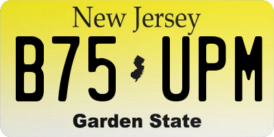 NJ license plate B75UPM