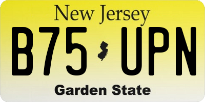 NJ license plate B75UPN