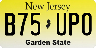 NJ license plate B75UPO