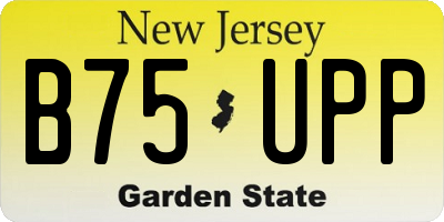 NJ license plate B75UPP