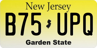 NJ license plate B75UPQ