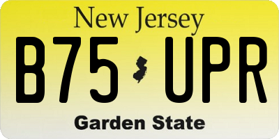 NJ license plate B75UPR