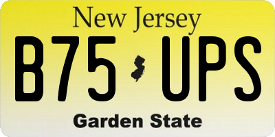 NJ license plate B75UPS