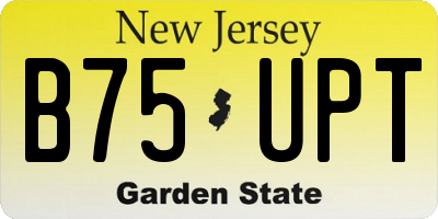 NJ license plate B75UPT