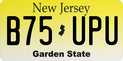 NJ license plate B75UPU