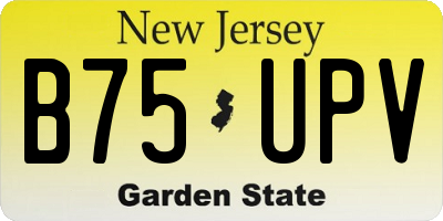 NJ license plate B75UPV