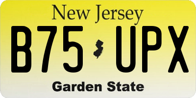 NJ license plate B75UPX