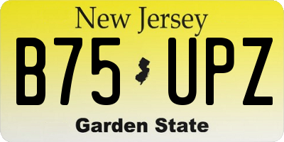 NJ license plate B75UPZ