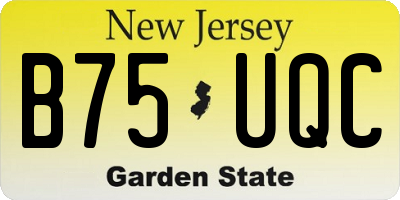 NJ license plate B75UQC