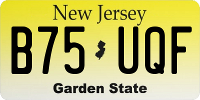 NJ license plate B75UQF