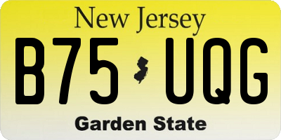 NJ license plate B75UQG