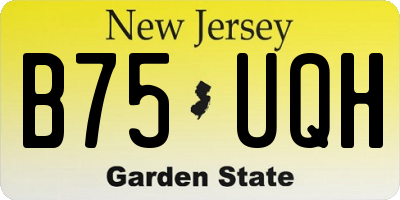 NJ license plate B75UQH
