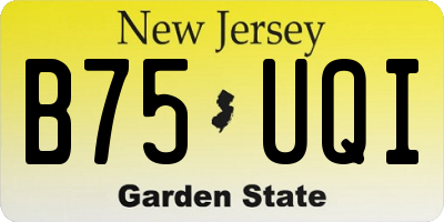 NJ license plate B75UQI