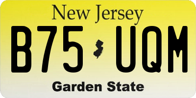 NJ license plate B75UQM