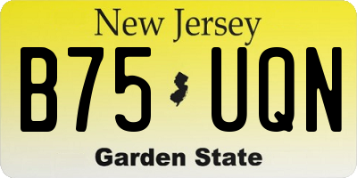 NJ license plate B75UQN