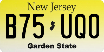 NJ license plate B75UQO