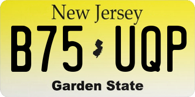 NJ license plate B75UQP