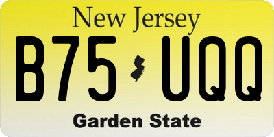 NJ license plate B75UQQ