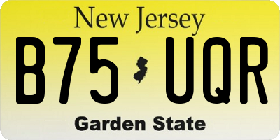 NJ license plate B75UQR