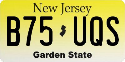 NJ license plate B75UQS