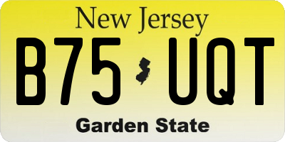 NJ license plate B75UQT