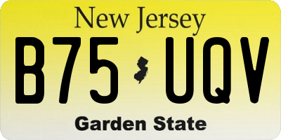 NJ license plate B75UQV