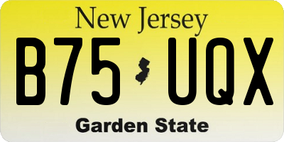 NJ license plate B75UQX
