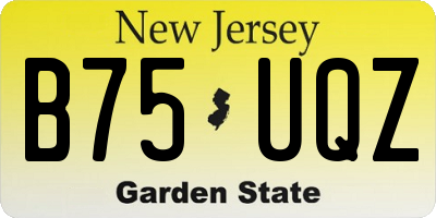 NJ license plate B75UQZ