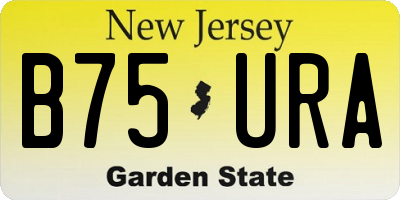 NJ license plate B75URA