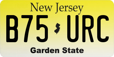 NJ license plate B75URC
