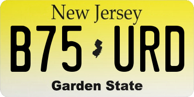 NJ license plate B75URD