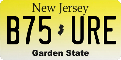 NJ license plate B75URE