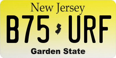 NJ license plate B75URF