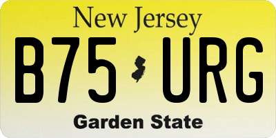 NJ license plate B75URG