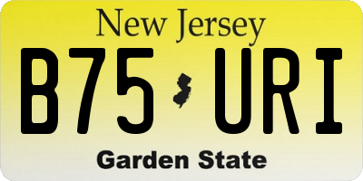 NJ license plate B75URI