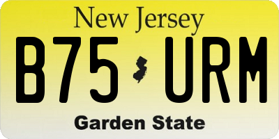 NJ license plate B75URM
