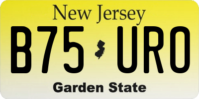 NJ license plate B75URO