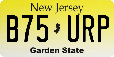 NJ license plate B75URP
