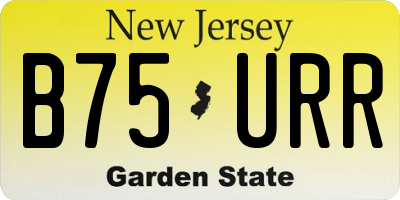 NJ license plate B75URR