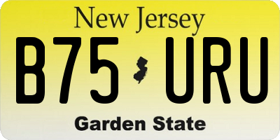NJ license plate B75URU