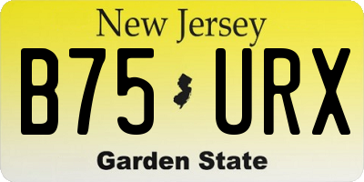 NJ license plate B75URX