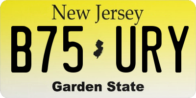 NJ license plate B75URY