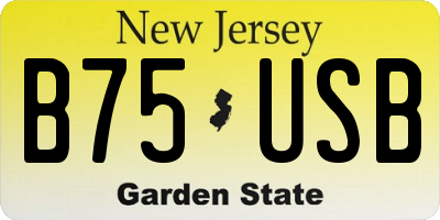 NJ license plate B75USB
