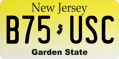 NJ license plate B75USC