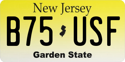 NJ license plate B75USF