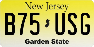 NJ license plate B75USG