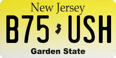 NJ license plate B75USH