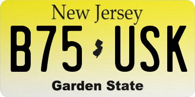 NJ license plate B75USK